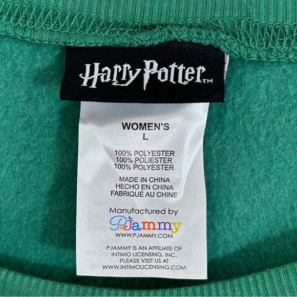 Harry Potter NEW Cozy Soft Lounge P.J Green Long Sleeve Sleepwear Top Size Large - Picture 9 of 9